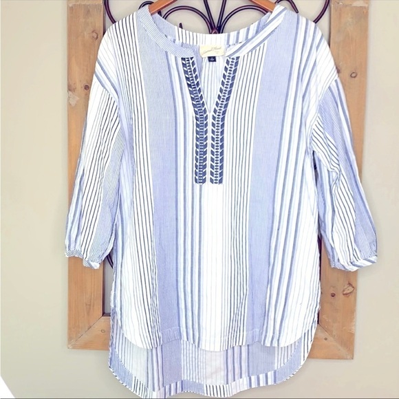 Universal Thread striped boho embroidered tunic top/dress/swim cover up - Picture 1 of 5